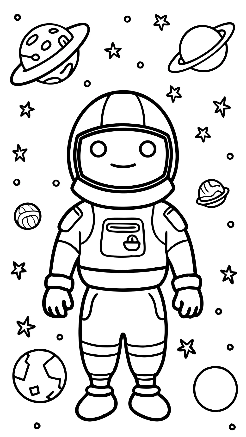 coloring page of an astronaut